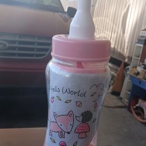 Hello World Pink Kids Bath Bottle